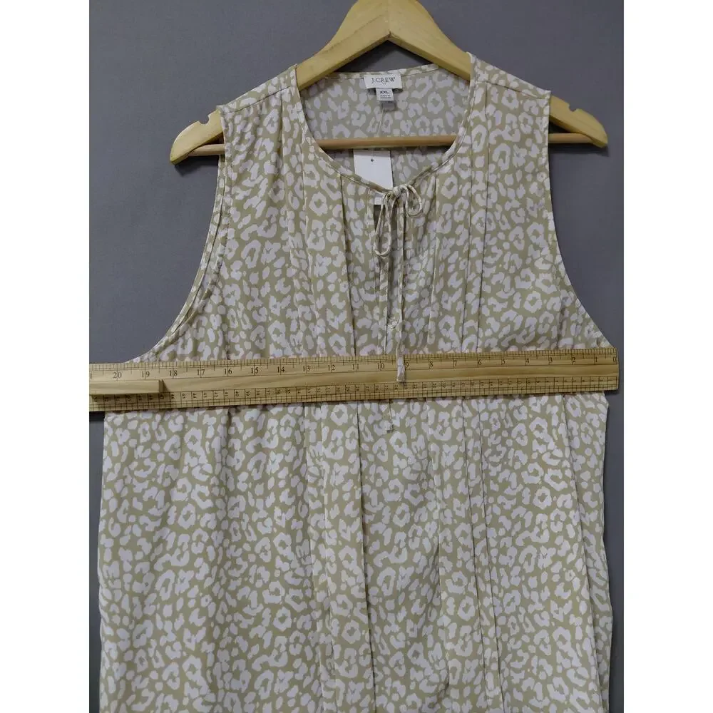 NWT J.CREW Beige Abstract Lightweight Top Women Size XXL